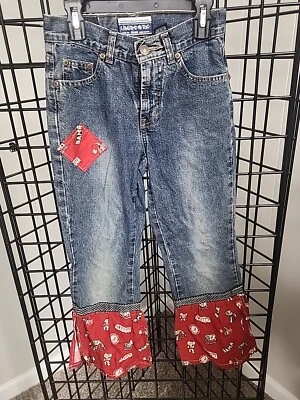 Джинсы для девочек Limited Too размер 10 Alabama Crimsin Tide Flare Bell низ хиппи  - Изображение 1 из 4