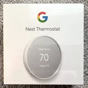 Google Nest Smart Thermostat, Smart Phone Controlled, Snow, GA01334US, Brand New - Picture 1 of 16