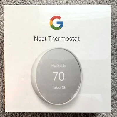 Google Nest Smart Thermostat, Smart Phone Controlled, Snow, GA01334US, Brand New - Image 1 of 4