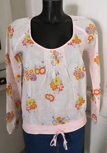 Blouse PEPE JEANS rose pâle à fleurs Taille M Très bon état - Picture 1 of 7