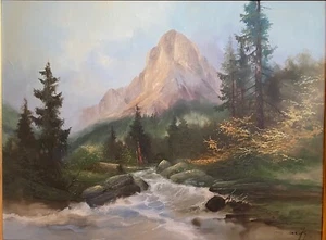 Small Rapids by Kugler - Original Oil Painting - Picture 1 of 4