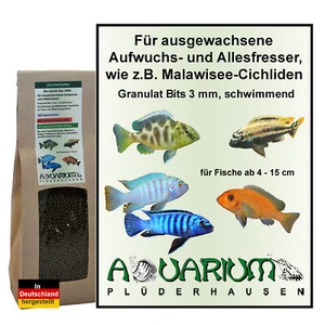 Fischfutter, ausgew. Aufwuchs-/ Allesfresser,wenig Proteine, Gran 3mm,200g/500ml - Bild 1 von 6
