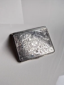 bonito estuche de cigarrillos antiguo de plata 800 - tabates con elaborado cincelado - Imagen 1 de 12