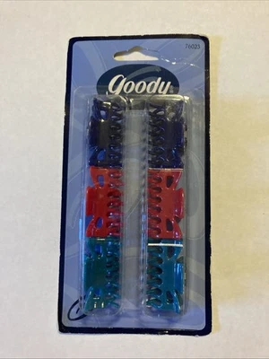 Goody Azul Rojo Turq. Pinzas para el cabello de moda 6 pinzas de plástico nuevas 1999 G81 Foto 1 de 4
