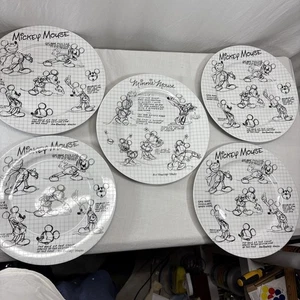 Disney Mickey Mouse Skizzenbuch Speiseteller Sammlerstück fünf Schalen 10,5" Zoll - Bild 1 von 13
