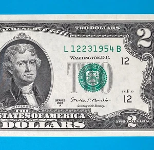December 23, 1954 (L 12231954 B) BIRTHDAY Note $2 Two Dollar Bill *UNC* - Picture 1 of 4