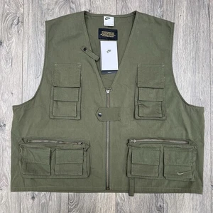 Nike Life Utility Gilet Vest Size Large Mens Khaki Cargo Khaki Loose Fit $175 - Picture 1 of 24