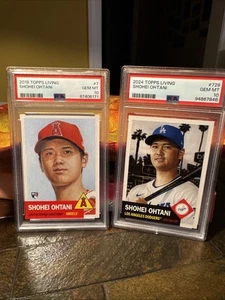 2018 Topps living Shohei Ohtani RC  PSA 10. RC #7 & 2024 #729  MVP - Picture 1 of 5