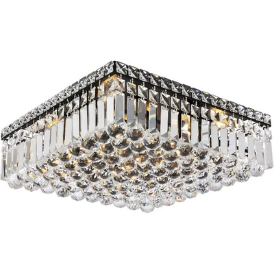 Elegant Lighting V2032F16BK/RC Maxime Flush Mount Black and Clear - Image 1 of 4
