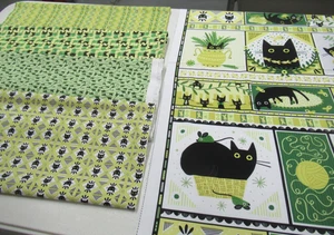 Timeless Treasures quilt-craft fabric TALL YARN CATS bundle 5 styles x 1 yd Hot - Picture 1 of 5