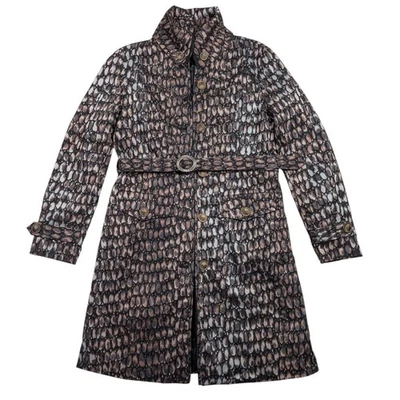 Gabardina Samuel Dong para mujer estampado M con cinturón marrón gris con botones bolsillos con cremallera Foto 1 de 4