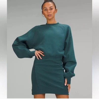 Lululemon Scuba Long Sleeve Dress Sz 6 Green Jasper - Image 1 of 4