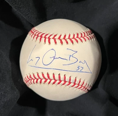 Lyle Overbay Autograph Official MLB Baseball In Person Auto Sweet Spot Brewers - Image 1 of 2