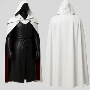 Leather Cloak Gothic Armor – Handmade Black Medieval Cape, LARP Knight Cosplay - Picture 1 of 9