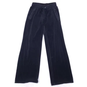 Juicy Couture schwarze Velour Hose weites Bein XS Logo Lounge Y2K Trainingshose - Bild 1 von 10