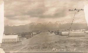 Cartolina LP63 Round Mountain Nevada Gold Mining Town Camp RPPC 1910 - Foto 1 di 2