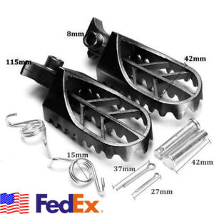 Pair Black Iron Motorcycle Front Foot Peg Footrest Replacement Set Universal USA