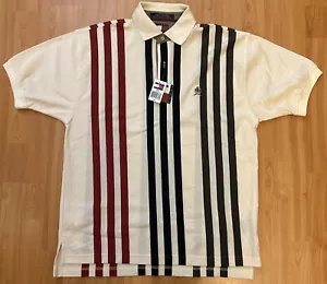 Camisa Polo Tommy Hilfiger Vintage Años 90 Vertical Rayas Cresta de León Multicolor M - Imagen 1 de 10