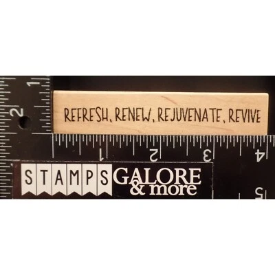 Estampillas de goma chatarra de club ACTUALIZAR RENOVAR REJUVENECER REVINE DECIR PALABRAS #T26 Foto 1 de 2