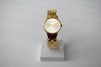 Calvin Klein Yellow Gold IP Silver Dial K6E23546 $369 Watch - Image 1 of 4
