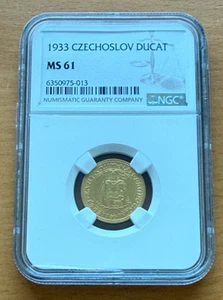 Cecoslovacchia 1933 Ducato d'oro NGC MS61 - Foto 1 di 2
