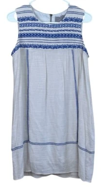 Vestido Vanessa Virginia Feminino S Shift Azul Claro Bordado Sem Mangas Delicado - Imagem 1 de 4