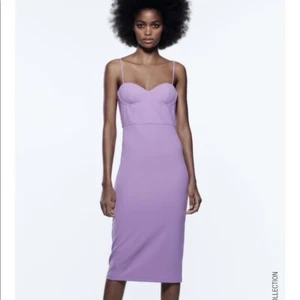 BNWT Zara Lilac/Purple Lavender Midi Spring Corset Spaghetti Strap Dress Size S - Picture 1 of 3