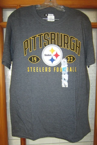 NFL Steelers Football T-shirt Gray NEW S M L XXL Cover