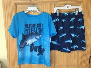 New Carter's Boys Shark Poly Pajama 2 pc Set Kid many sizes - Picture 1 of 1