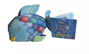 "Libro de tabla de bebé The Rainbow Fish y manta de seguridad Lovey para peces arco iris 13""" - Imagen 1 de 4