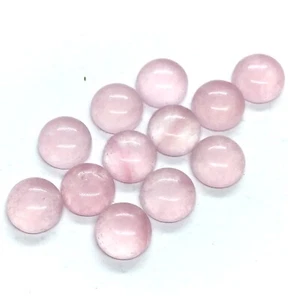 AAA Natural Rose Quartz Round Flat Back Cabochon Loose Gemstone For Jewelry - Picture 1 of 24