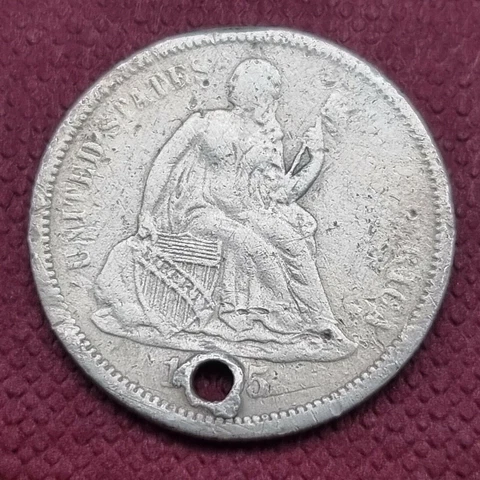 1865 S Seated Liberty Dime 10c Better Grade XF Details RARE #43824 Cover