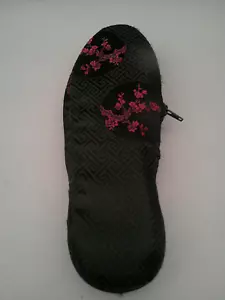 Vintage Marks & Spencer Schwarz Orientalische Reise Pantoletten Hausschuhe Gr. 7 Neu - Bild 1 von 9