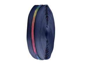 Endlos Reißverschluß - regenbogenfarbig - blau - Bild 1 von 2