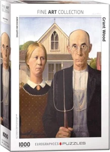 Grant Wood American Gothic 1000pc jigsaw puzzle by Eurographic680mm x 480mm (pz) - Picture 1 of 2