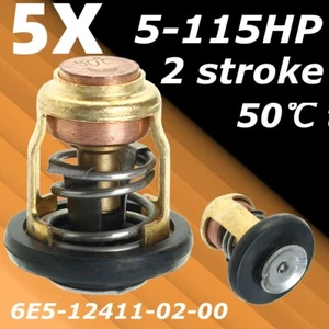5X Thermostat 50℃ Fits Yamaha Outboard 2-Stroke 3, 4, 5, 6, 8HP 6E5-12411-02-00 - Picture 1 of 7