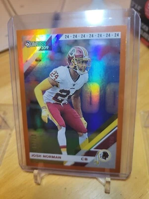 2019 DONRUSS JOSH NORMAN JERSEY # STAT LINE ORANGE 7/24 THE TEAM - Image 1 of 3