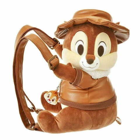 Tokyo Disney Sea Chip 'n Dale Plush Doll With hat Shoulder Bag Backpack Cover