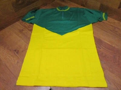 CAMISETA DE CICLISMO CORTA VINTAGE 100 % LANA CREMALLERA 1/4 NUEVO DE LOTE - VERDE Y AMARILLO - 6 Foto 1 de 4