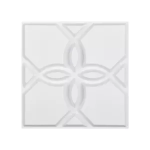 3D Wall Panels 33 Pack 11.81 in x 11.81 in PVC Tiles Floral Design Matte White - Picture 1 of 12