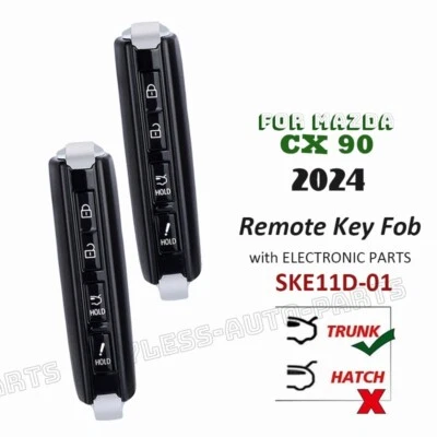 2x WAZSKE11D01 para Mazda CX-90 2024 Proximidad Mando a distancia sin llave Llavero SKE11D01 Foto 1 de 4