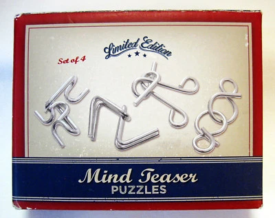 MIND TEASER PUZZLES Edición Limitada 4 Rompecabezas de Acero con Soluciones para Adultos Foto 1 de 4