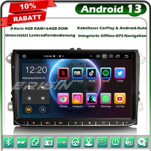 9" Android 14 Autoradio 8-Kern DAB+ Navi Für VW Crafter Amarok Caddy Polo ŠKODA - Bild 1 von 23