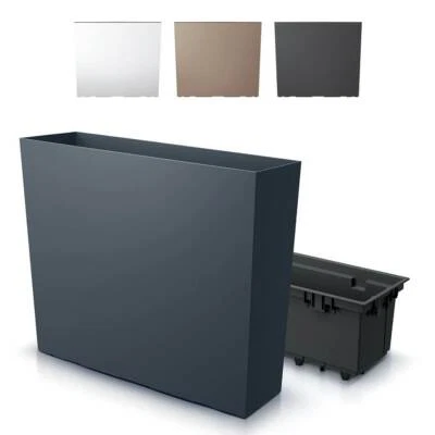 MARKENLOS Blumenkasten Blumenkübel Blumentopf Matt Pflanzkasten mit Einsatz H: 50cm Ablauf