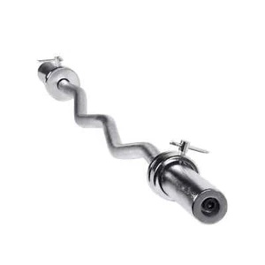 CAP Barbell 47 In. Olympic EZ Curl Bar with Collars, 200lb Capacity, Chrome - Picture 1 of 6