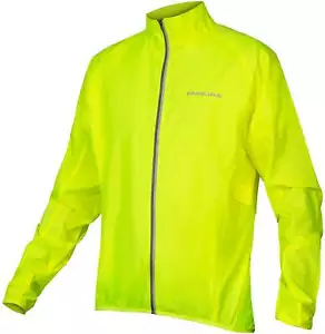 Endura Pakajak Mens Cycling Jacket Yellow Windproof Reflective Hi Vis Road Bike - Picture 1 of 2