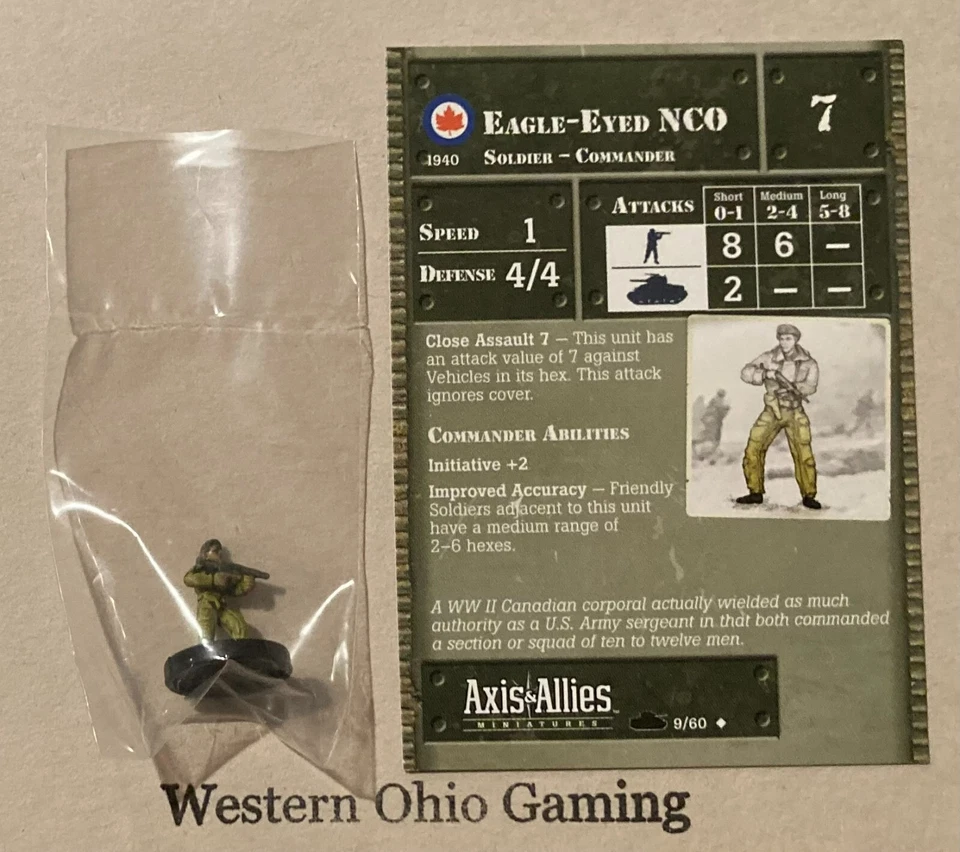 Axis & Allies Miniatures 1939-1945 Eagle-Eyed NCO #9/60 NEW A&A Minis - Image 1 of 1
