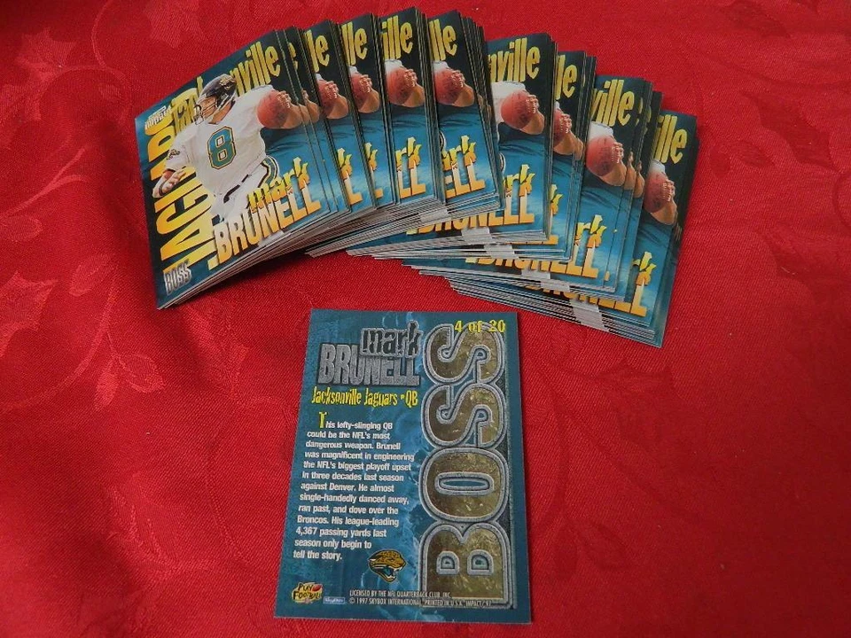 100 CARD LOT 1997 SkyBox Impact JAGUARS Football #4 MARK BRUNELL BOSS INSERT - Image 1 of 1