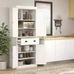 Kitchen Cabinet Larder Storage Pantry Cupboard Tall Utility Unit Shelves Drawer - Picture 1 of 11
