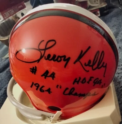 LEROY KELLY & DANTE GLUEFINGERS LAVELLI MINI CASCO MARRÓN FIRMADO PSGameGear hol Foto 1 de 3